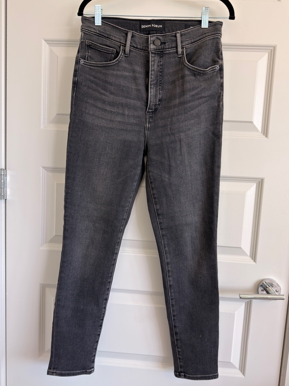 Denim Forum Charcoal High-Rise Skinny Jeans